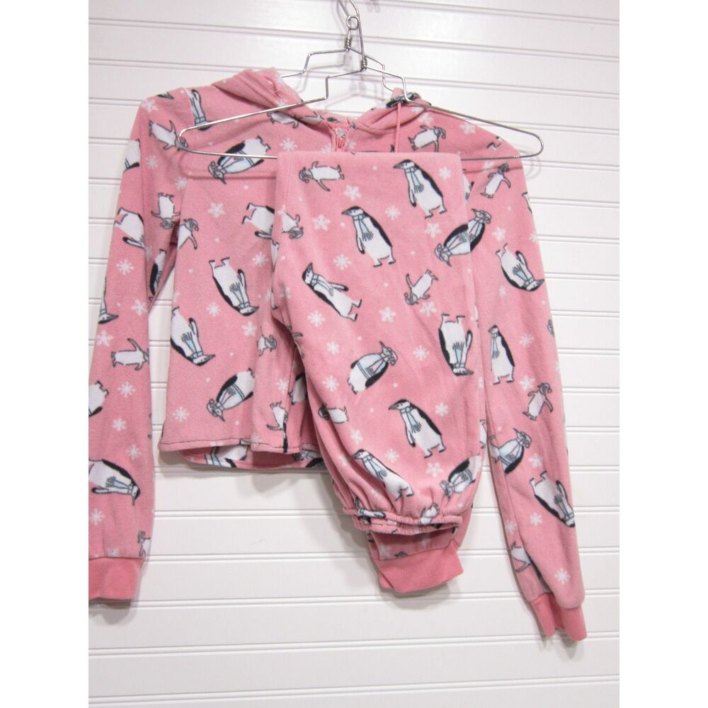 Ardene Pink Penguin Pajama Long Sleeve Pant Set Size S